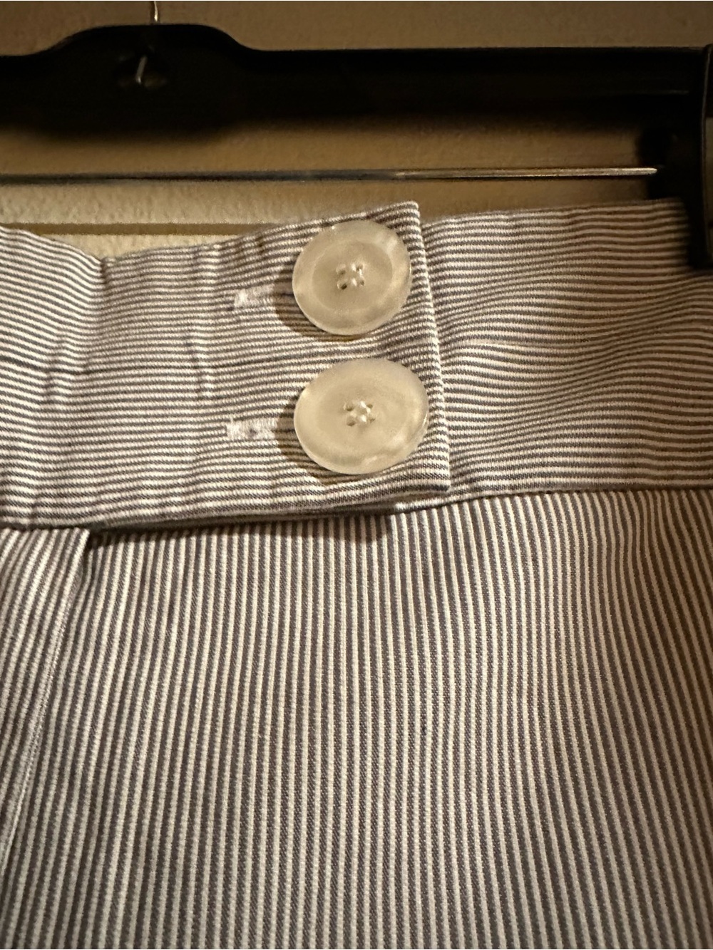 Women's Pinstripe Button-Waist pants Light Gray